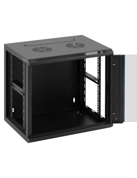 RACK tinklo serverio spintelė pakabinama 19'' 9U IP20 iki 60 kg 54x39x49 cm JUODA