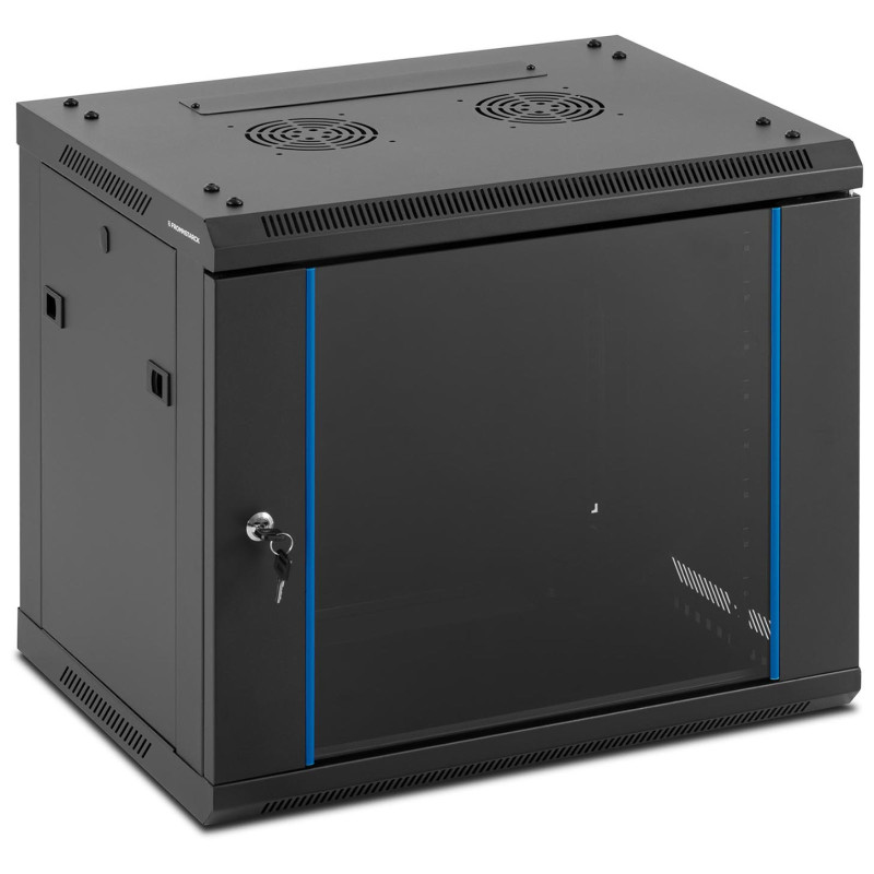 RACK tinklo serverio spintelė pakabinama 19'' 9U IP20 iki 60 kg 60x45x51 cm JUODA