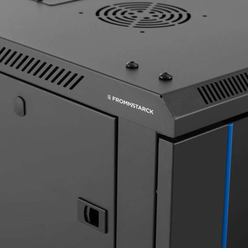 RACK tinklo serverio spintelė pakabinama 19'' 9U IP20 iki 60 kg 60x45x51 cm JUODA