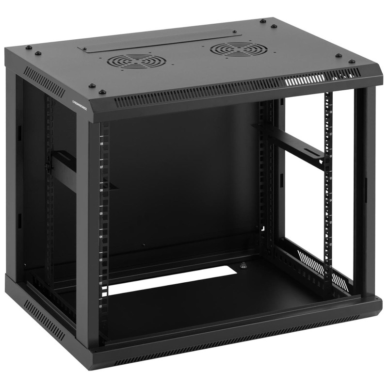 RACK tinklo serverio spintelė pakabinama 19'' 9U IP20 iki 60 kg 60x45x51 cm JUODA