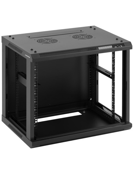 RACK tinklo serverio spintelė pakabinama 19'' 9U IP20 iki 60 kg 60x45x51 cm JUODA