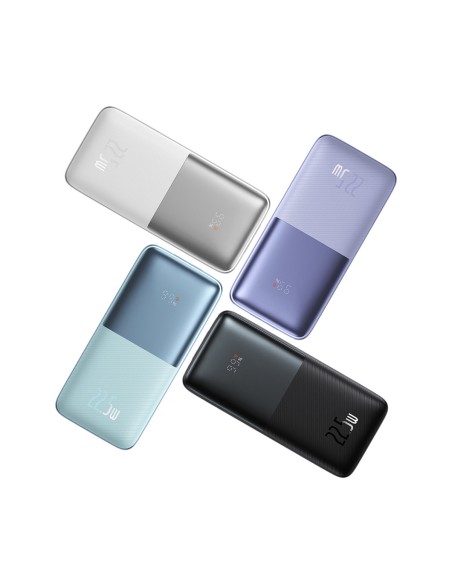 Bipow Pro maitinimo blokas 10000mAh 22,5W + USB laidas 3A 0,3m mėlynas Bipow Pro maitinimo blokas 10000mAh 22,5W + USB laidas 3A 0,3m mėlynas