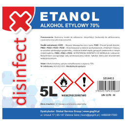 ETANOLIS - Denatūruotas etilo alkoholis DEZINFEKCIJA 70% 5L