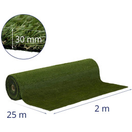 Dirbtinė žolė terasos balkonui minkšta 30 mm 20/10 cm 200 x 2500 cm