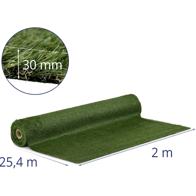 Dirbtinė žolė terasos balkonui minkšta 30 mm 14/10 cm 200 x 2500 cm