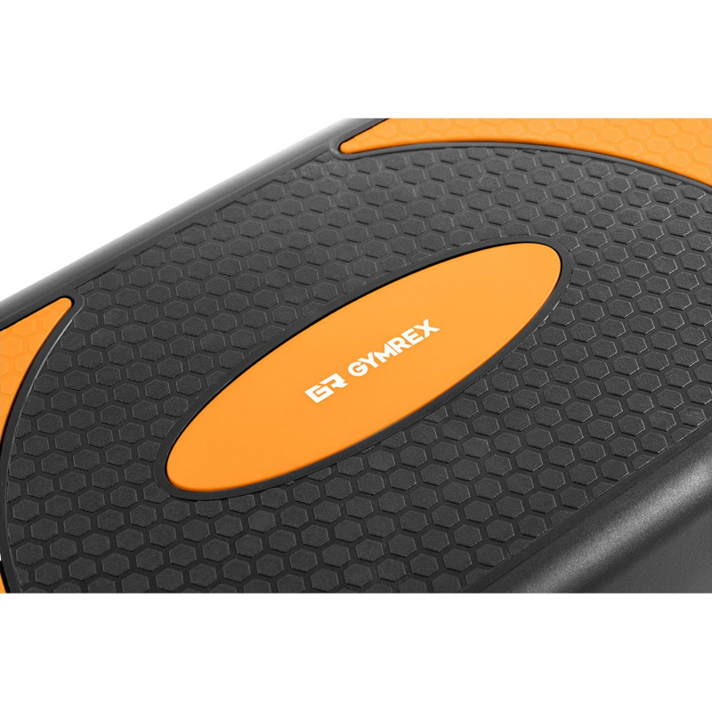 Stepper treniruotės žingsnis fitneso aerobikos pratimams 2 lygiai iki 100 kg juodos ir oranžinės spalvos