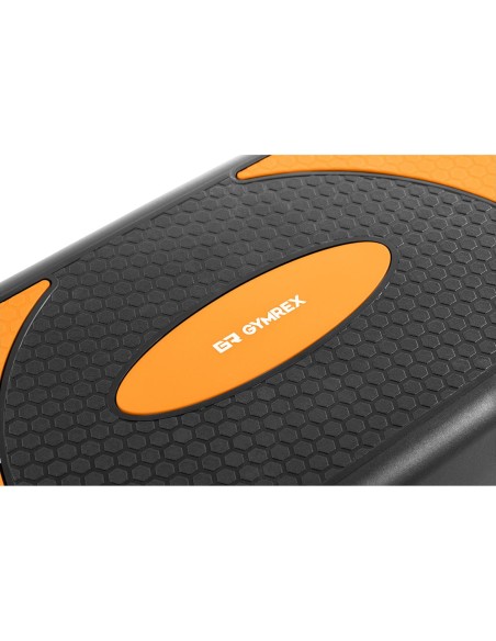 Stepper treniruotės žingsnis fitneso aerobikos pratimams 2 lygiai iki 100 kg juodos ir oranžinės spalvos