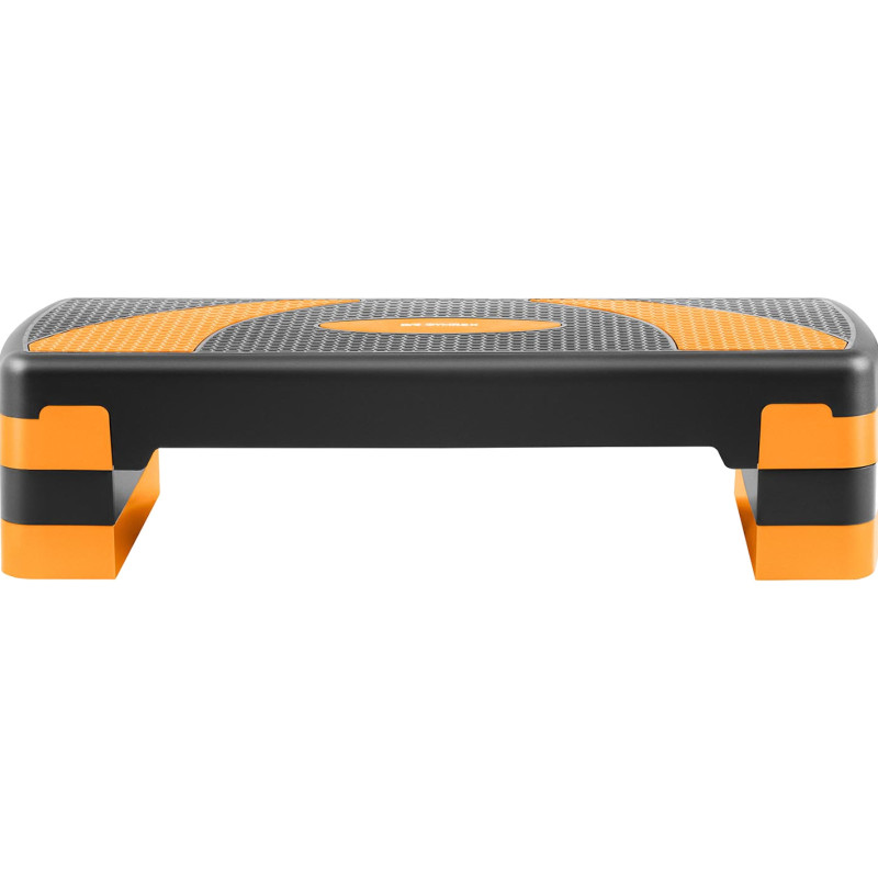 Stepper treniruotės žingsnis fitneso aerobikos pratimams 2 lygiai iki 100 kg juodos ir oranžinės spalvos