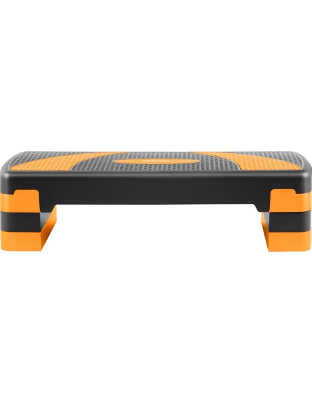 Stepper treniruotės žingsnis fitneso aerobikos pratimams 2 lygiai iki 100 kg juodos ir oranžinės spalvos