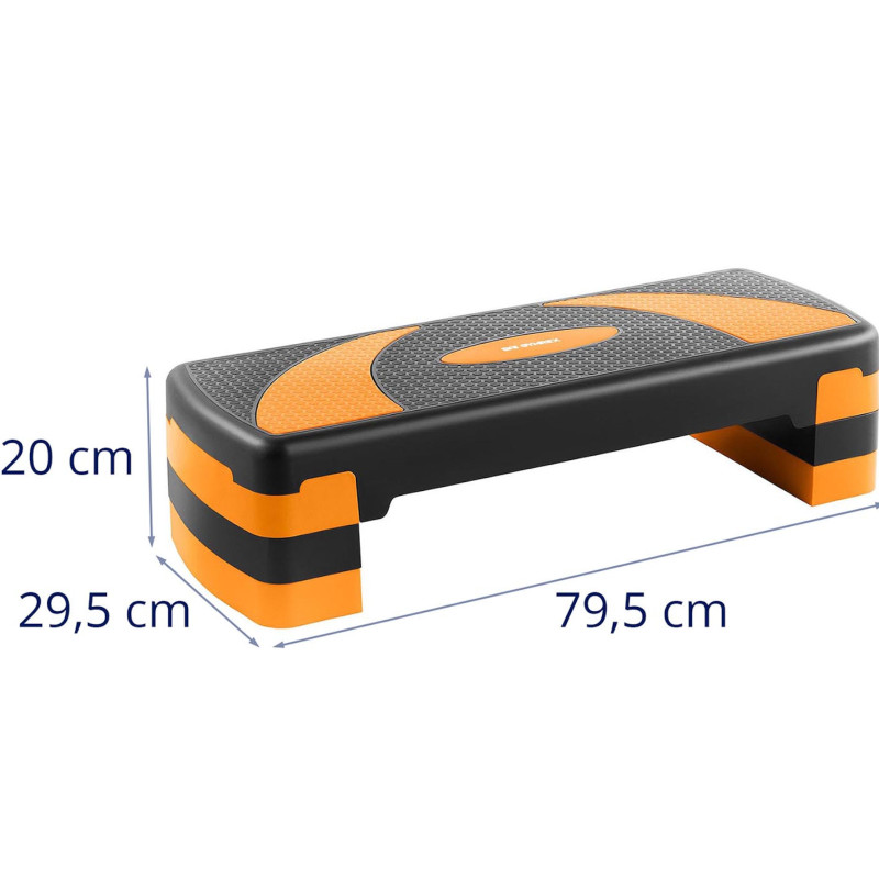 Stepper treniruotės žingsnis fitneso aerobikos pratimams 2 lygiai iki 100 kg juodos ir oranžinės spalvos