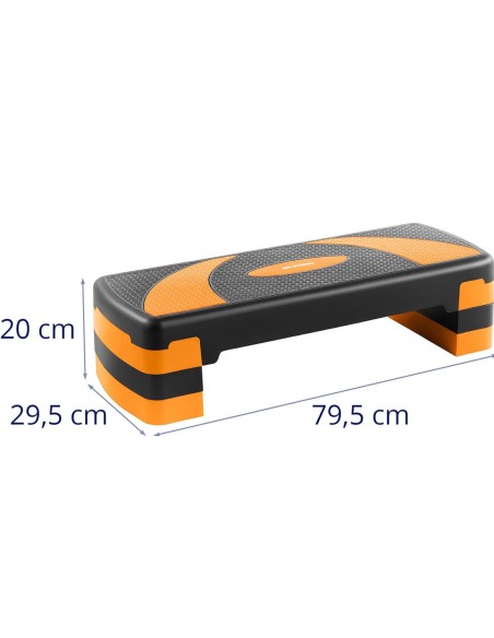 Stepper treniruotės žingsnis fitneso aerobikos pratimams 2 lygiai iki 100 kg juodos ir oranžinės spalvos