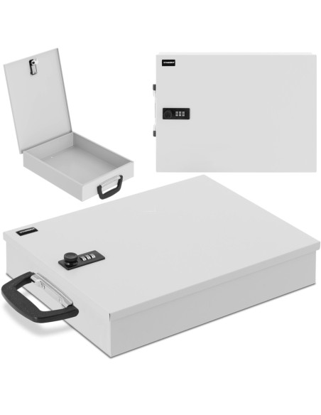 Saugi metalinė dėžė dokumentams su kodine užraktu 355 x 255 x 70 mm DIN A6 Saugi metalinė dėžė dokumentams su kodine užraktu 355 x 255 x 70 mm DIN A6