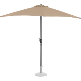 Sieninis balkono terasos pusiau apvalus skėtis 270 x 135 cm pilkai rudas