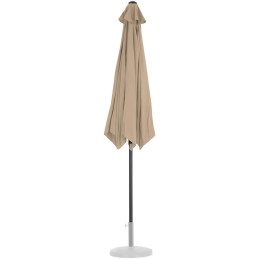 Sieninis balkono terasos pusiau apvalus skėtis 270 x 135 cm pilkai rudas