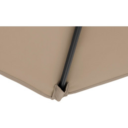 Sieninis balkono terasos pusiau apvalus skėtis 270 x 135 cm pilkai rudas