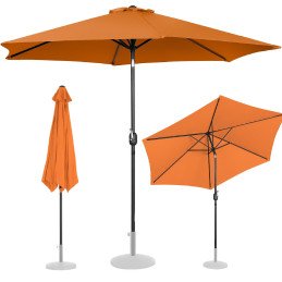 Sodo skėtis apvalus didelis pakreiptas su švaistiklio sk. 300 cm oranžinės spalvos