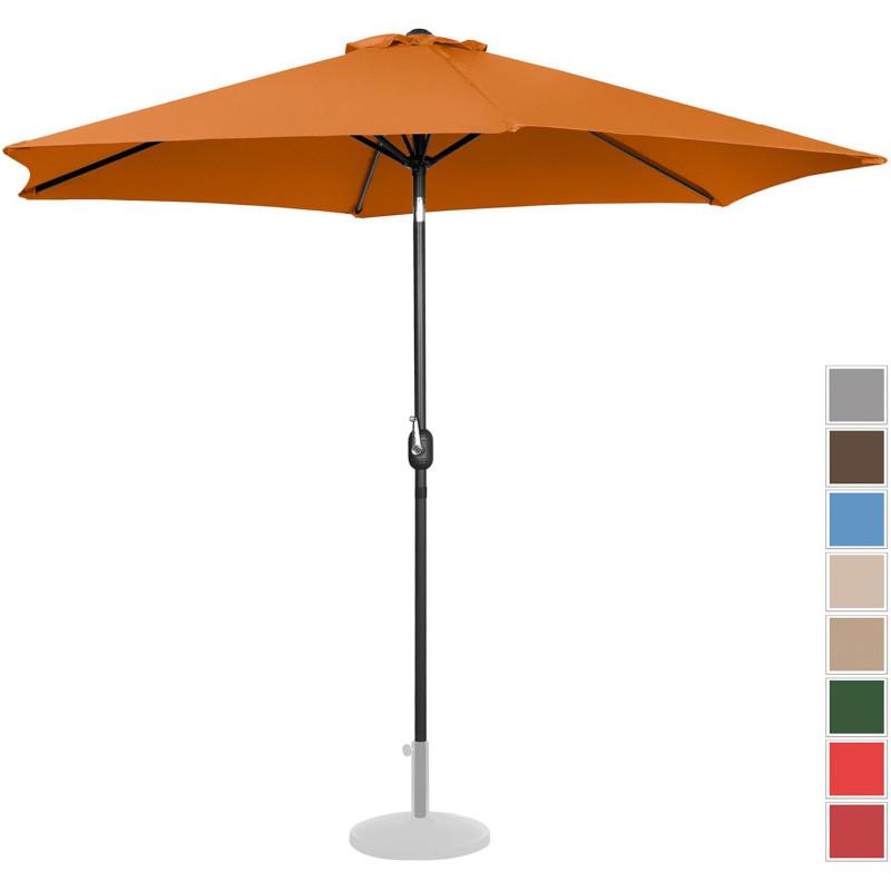 Sodo skėtis apvalus didelis pakreiptas su švaistiklio sk. 300 cm oranžinės spalvos