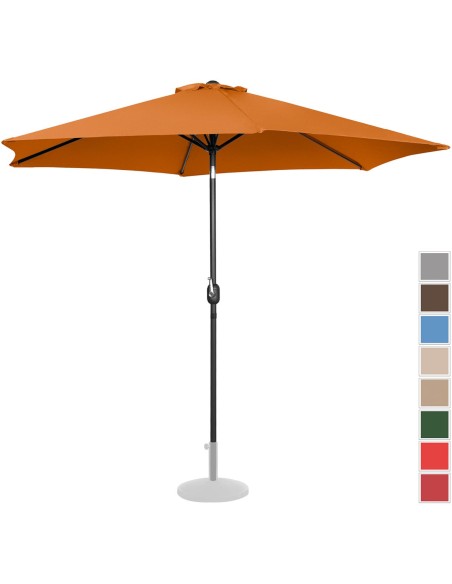 Sodo skėtis apvalus didelis pakreiptas su švaistiklio sk. 300 cm oranžinės spalvos Sodo skėtis apvalus didelis pakreiptas su švaistiklio sk. 300 cm oranžinės spalvos