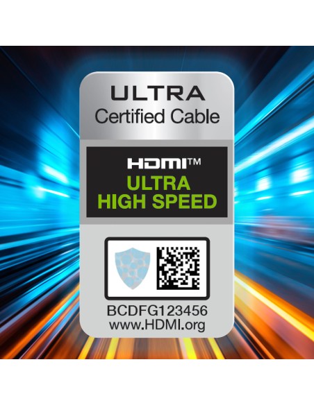 Kabelis HDMI 2.1 8K 60 Hz 48 Gbps 4K 120 Hz 2K 144 Hz 5 m sidabrinis