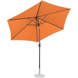 Sodo skėtis apvalus didelis pakreiptas su švaistiklio sk. 300 cm oranžinės spalvos