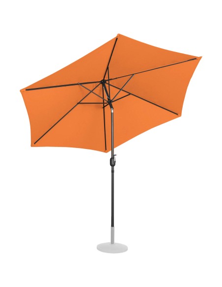 Sodo skėtis apvalus didelis pakreiptas su švaistiklio sk. 300 cm oranžinės spalvos Sodo skėtis apvalus didelis pakreiptas su švaistiklio sk. 300 cm oranžinės spalvos
