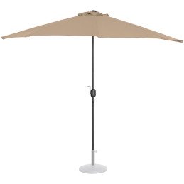 Pusiau apvalus balkono terasos pusiau skėtis 270 x 135 cm kreminis