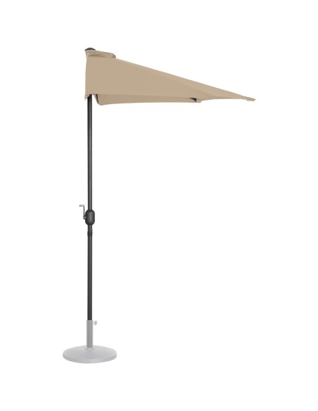 Pusiau apvalus balkono terasos pusiau skėtis 270 x 135 cm kreminis Pusiau apvalus balkono terasos pusiau skėtis 270 x 135 cm kreminis