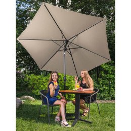 Sodo skėtis apvalus didelis pakreiptas su švaistiklio sk. 300 cm kremas