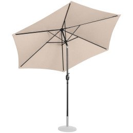Sodo skėtis apvalus didelis pakreiptas su švaistiklio sk. 300 cm kremas