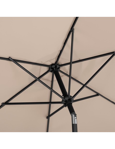 Sodo skėtis apvalus didelis pakreiptas su švaistiklio sk. 300 cm kremas Sodo skėtis apvalus didelis pakreiptas su švaistiklio sk. 300 cm kremas
