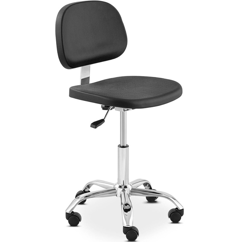 Dirbtuvių darbo kėdė su atlošu CHROM iki 120 kg 450-585 mm juoda