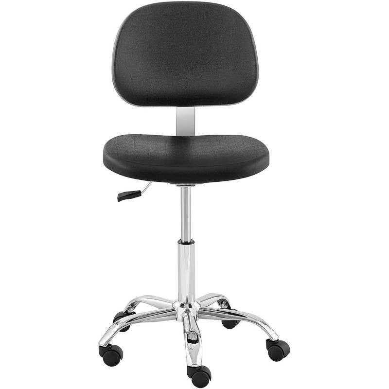Dirbtuvių darbo kėdė su atlošu CHROM iki 120 kg 450-585 mm juoda