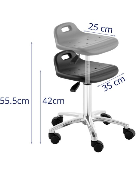 Taburetė CHROM darbo kėdė iki 120 kg 420-555 mm juoda Taburetė CHROM darbo kėdė iki 120 kg 420-555 mm juoda