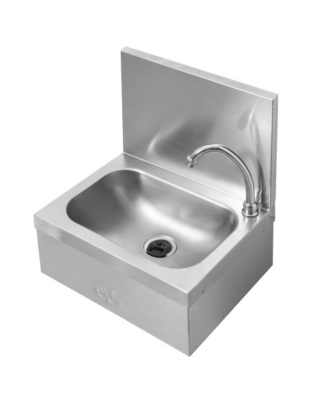 Bekontaktis kriauklės praustuvas su čiaupu ir kelio jungikliu, sieninis PLIENAS 230x340x115 mm Bekontaktis kriauklės praustuvas su čiaupu ir kelio jungikliu, sieninis PLIENAS 230x340x115 mm