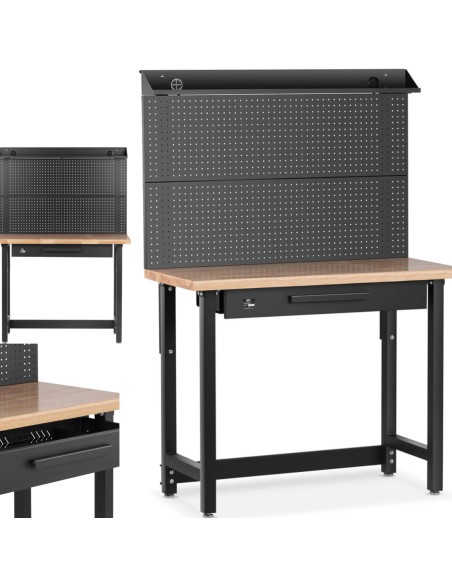 Reguliuojamas darbastalis su stalčiumi ir įrankių lenta 227 kg 122 x 51 cm Reguliuojamas darbastalis su stalčiumi ir įrankių lenta 227 kg 122 x 51 cm