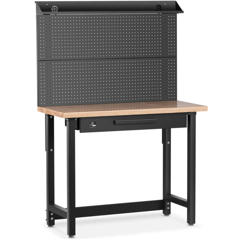 Reguliuojamas darbastalis su stalčiumi ir įrankių lenta 227 kg 122 x 51 cm