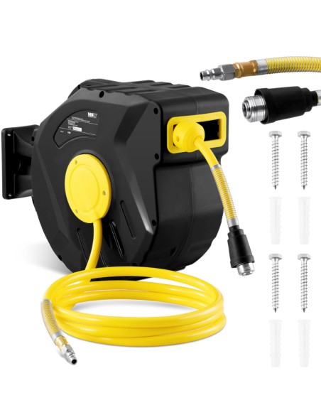 Žarna Pneumatinė slėgio žarna suvyniota ant automatinės ritės 18 bar 20 m + 3 m Žarna Pneumatinė slėgio žarna suvyniota ant automatinės ritės 18 bar 20 m + 3 m