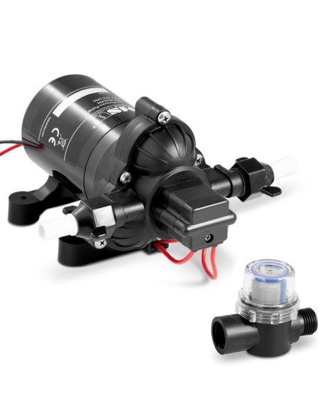 Slėginio vandens siurblys jachtai kemperiui 11,3 l/min 3,1 bar 12 V 4,5 A Slėginio vandens siurblys jachtai kemperiui 11,3 l/min 3,1 bar 12 V 4,5 A