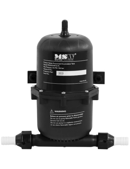 Slėgio siurblio išsiplėtimo bakas 0,75 l 8,6 bar 1/2'' Slėgio siurblio išsiplėtimo bakas 0,75 l 8,6 bar 1/2''