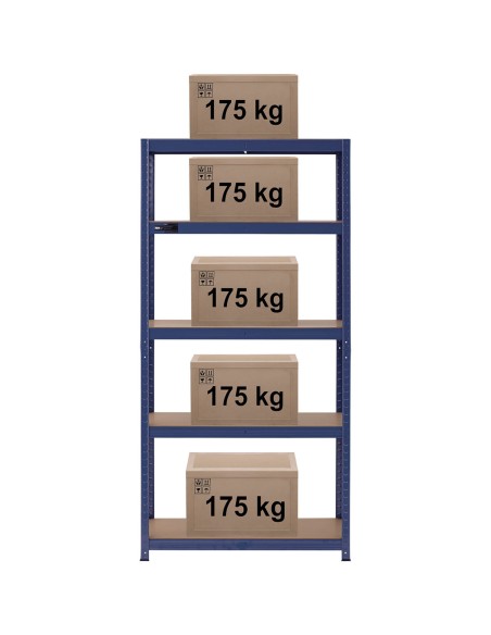 Metalinė laikymo lentyna 5 lentynos 875 kg 90 x 40 x 180 cm mėlyna Metalinė laikymo lentyna 5 lentynos 875 kg 90 x 40 x 180 cm mėlyna