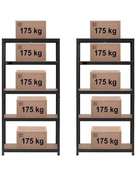 Metalinė laikymo lentyna su 5 lentynomis 875 kg 90 x 40 x 180 cm ledo mėlyna 2 vnt. Metalinė laikymo lentyna su 5 lentynomis 875 kg 90 x 40 x 180 cm ledo mėlyna 2 vnt.