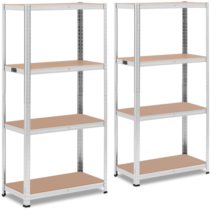 Metalinė laikymo lentyna 4 lentynos 320 kg 80 x 40 x 160 cm pilka 2 vnt.