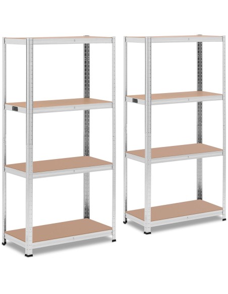 Metalinė laikymo lentyna 4 lentynos 320 kg 80 x 40 x 160 cm pilka 2 vnt.