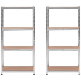 Metalinė laikymo lentyna 4 lentynos 320 kg 80 x 40 x 160 cm pilka 2 vnt.
