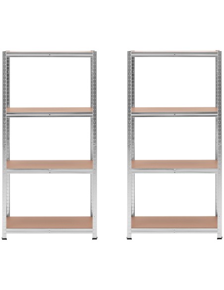 Metalinė laikymo lentyna 4 lentynos 320 kg 80 x 40 x 160 cm pilka 2 vnt.