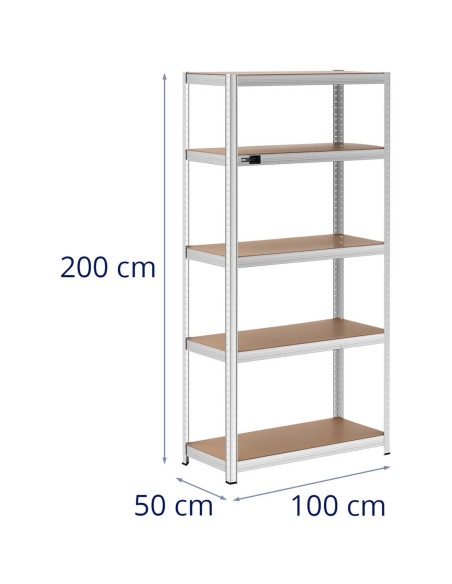 Metalinė laikymo lentyna su 5 lentynomis 750 kg 100 x 50 x 197 cm pilka Metalinė laikymo lentyna su 5 lentynomis 750 kg 100 x 50 x 197 cm pilka