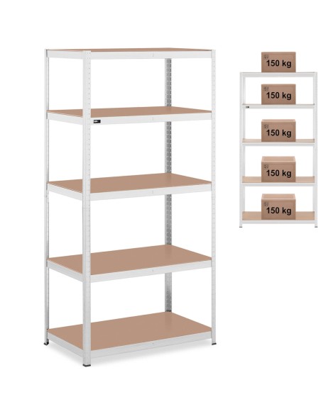 Metalinė laikymo lentyna su 5 lentynomis 750 kg 100 x 60 x 197 cm pilka Metalinė laikymo lentyna su 5 lentynomis 750 kg 100 x 60 x 197 cm pilka