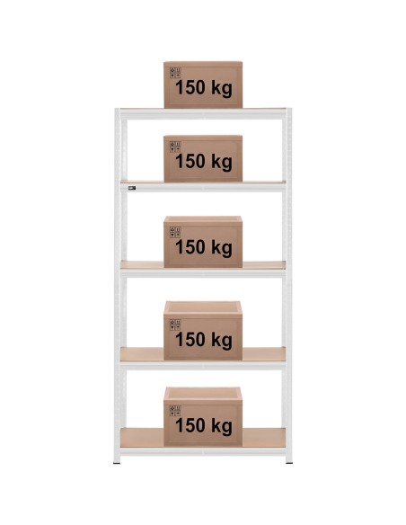 Metalinė laikymo lentyna su 5 lentynomis 750 kg 100 x 60 x 197 cm pilka Metalinė laikymo lentyna su 5 lentynomis 750 kg 100 x 60 x 197 cm pilka