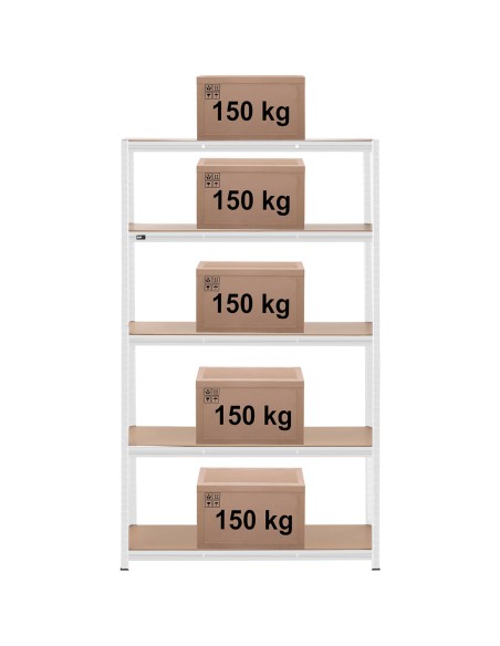 Metalinė laikymo lentyna su 5 lentynomis 750 kg 120 x 50 x 197 cm pilka