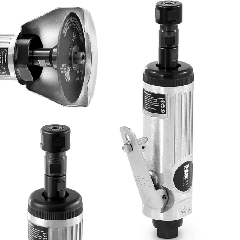 25 000 aps./min 1/4'' tiesus pneumatinis šlifuoklis SET 20 vnt
